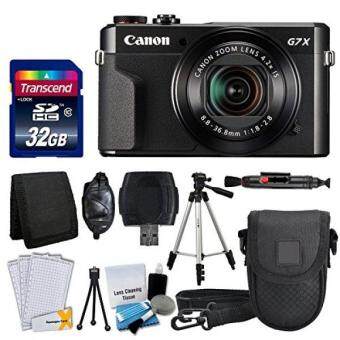 Canon PowerShot G7 X Mark II Digital Camera + Transcend 32GB Memory Card + Point Shoot Camera Case + Full Tripod + Card Reader + Memory Card Wallet + Screen Protectors + Cleaning Kit + Valued Bundle
