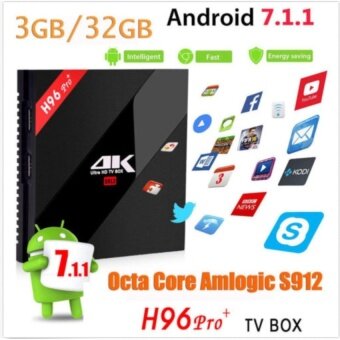 H96 PRO+ 32GB+3GB Amlogic S912 H96 Pro+ Octa Core Android 7.1 2./5GHz Wifi 4K BT 4.1 KDOI 17.1 Smart AndroidTV Box