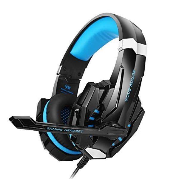 PS4 Xbox One Wii U Gaming Headset Over Ear Headphone WithMicrophone Game Professional Blue LED Light - Blue - intl