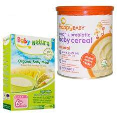 Baby Natura Organic Brown Rice Cereal 120gm Happy Bellies Oatmeal Cereal 198gm