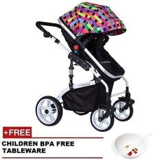SOKANO 1309 Luxurious High View Detachable Bassinet Anti-Shock Stroller- Multiple