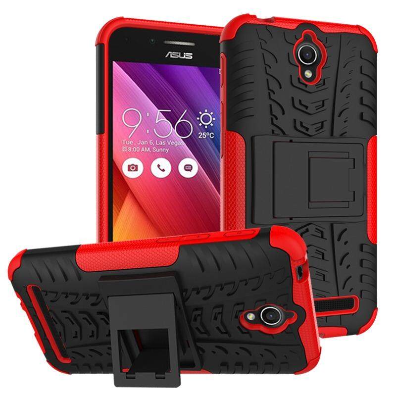 Bagus Kon TPU dan PC 2 In 1 Casing Ponsel Cover dengan Kickstand Kasar Armor Dazzle Casing Belakang Sampul untuk Asus Zenfone Go ZC451TG