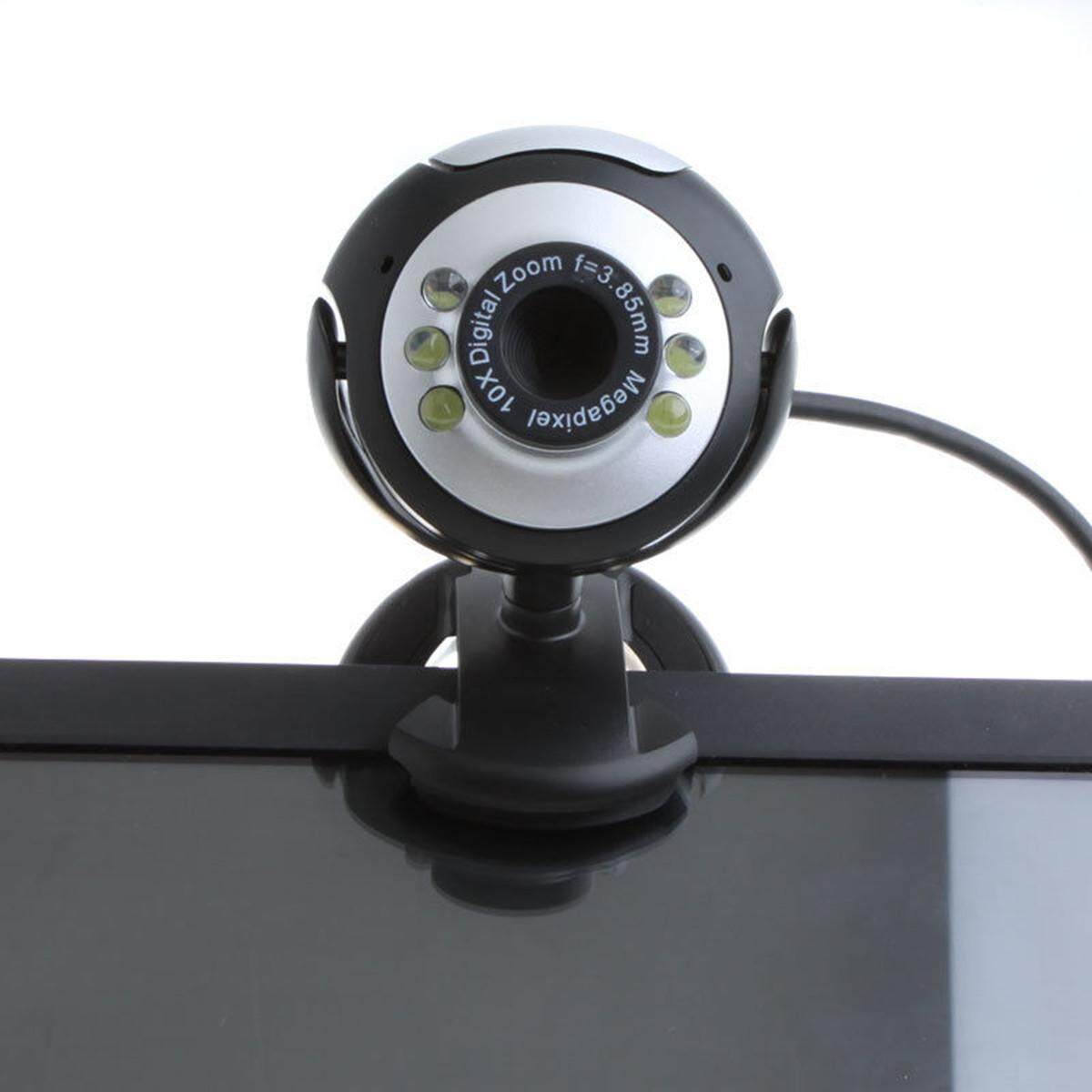 USB 50.0M 6 LED Webcam Camera Clip-On Night Vision + Mic for PC Laptop Desktop