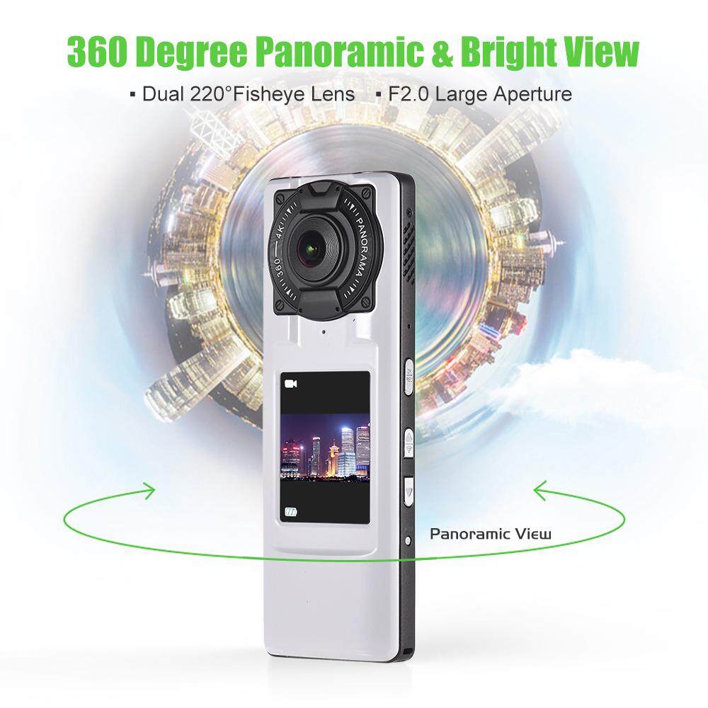 360° 4K Ultra HD WiFi VR Camera Handheld Panoramic Video Camera with Dual Lens 2.0inch LCD Display