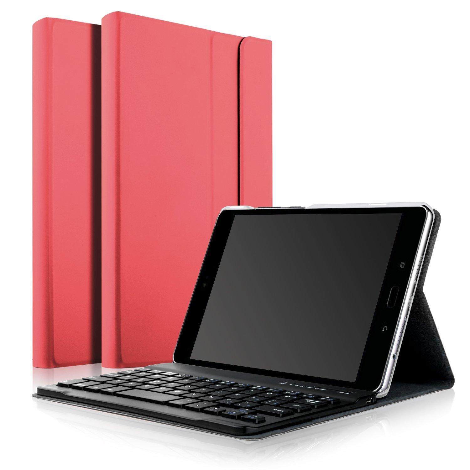 Rongnew Ultra Tipis Keyboard Bluetooth Dapat Dilepas Depan Prop Berdiri Case/Sampul untuk ASUS Zen Pad Z8s ZT582KL Tablet (Merah)