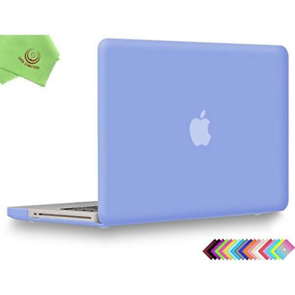 UESWILL Smooth Soft-Touch Matte Hard Shell Case Cover for MacBook Pro 13 with CD-ROM + Microfibre Cleaning Cloth, Serenity Blue...