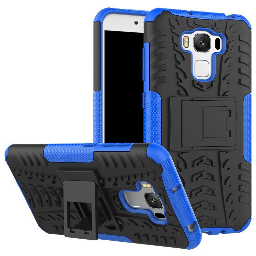 Bagus Kon TPU dan PC 2 In 1 Casing Ponsel Cover dengan Kickstand Kasar Armor Dazzle Casing Belakang Sampul untuk Asus Zenfone 3 Max ZC553KL