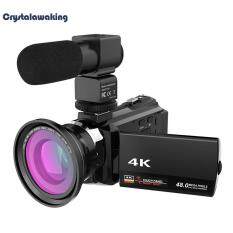 WiFi 4K 16X ZOOM Digital Video Camera Camcorder+Microphone+Wide Angle Lens (Black) – intl