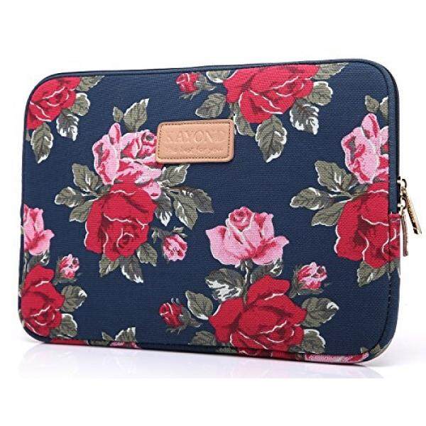 KAYOND KY-41 Canvas Fabric Sleeve for 13.3-inch Laptops – Peony Patterns (13.3, Bule Peony) – intl