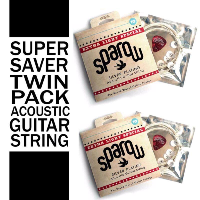 2 SETS 6 pcs Acoustic Guitar String Sparow Free 1 pick ( 10 - 48 extra light ) Malaysia