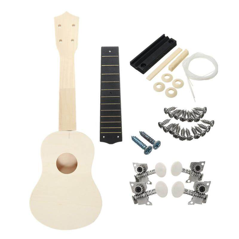 21 Ukulele Soprano Hawaiian Guitar Uke Kit White Wooden Musical Instrument DIY Malaysia