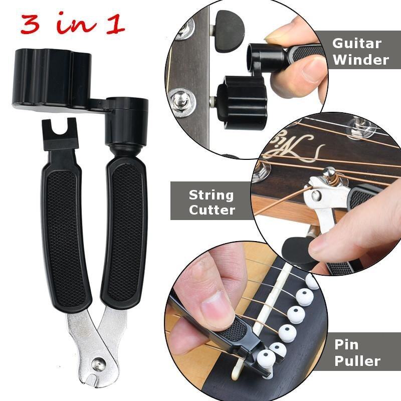 3 in 1 Guitar String Winder Cutter Bridge Pin Puller Black Multi-functions Tool Malaysia