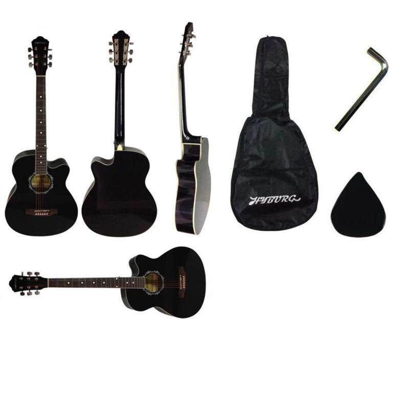 39 Inch High Gloss HYBURG Acoustic Guitar(Black)+Bag+Pick+Allen Key Malaysia