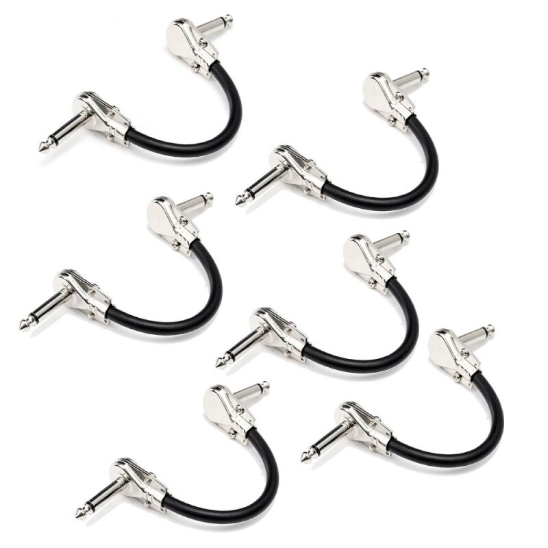 6Pcs Low Noise Guitar Effect Pedal Board Patch Cable Cord With Right Angle Plug 15cm Malaysia