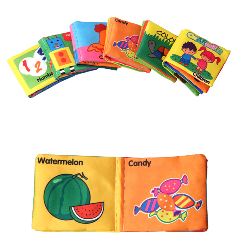 6pcs Soft Cloth Books Rustle Sound Educational Stroller Toy Malaysia