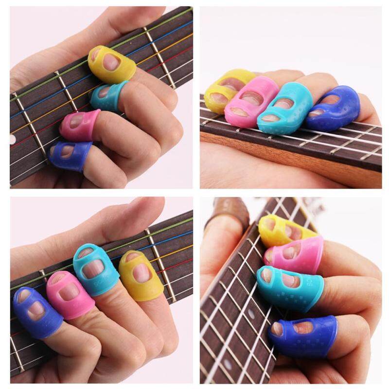 8pcs Left Hand Guitar Fingertip Protectors Silicone Finger Guards Fingerstall Malaysia