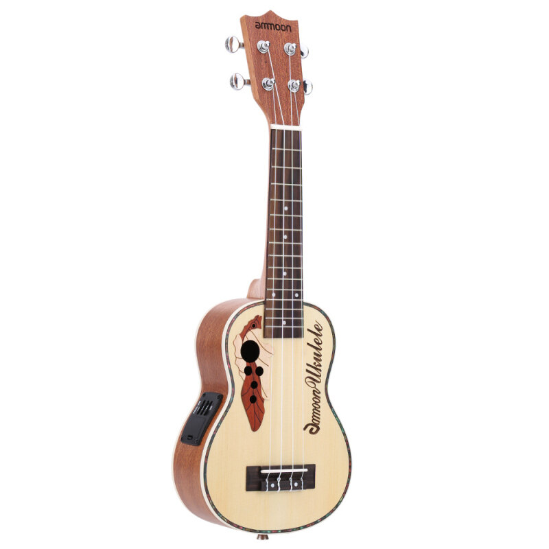 ammoon Spruce 21 Acoustic Ukulele 15 Fret 4 Strings Stringed
Musical Instrument with Built-in EQ Pickup Malaysia