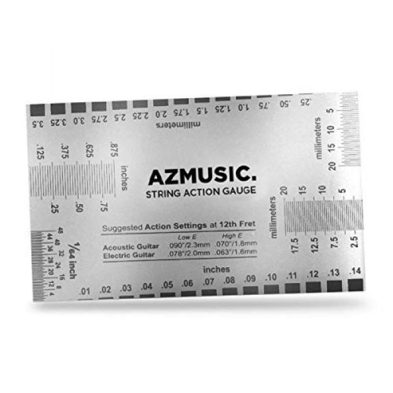 AZMUSIC String Action Ruler Gauge Tool for Accurate Measurement of Acoustic, Electric, and Bass Guitar Setup Malaysia
