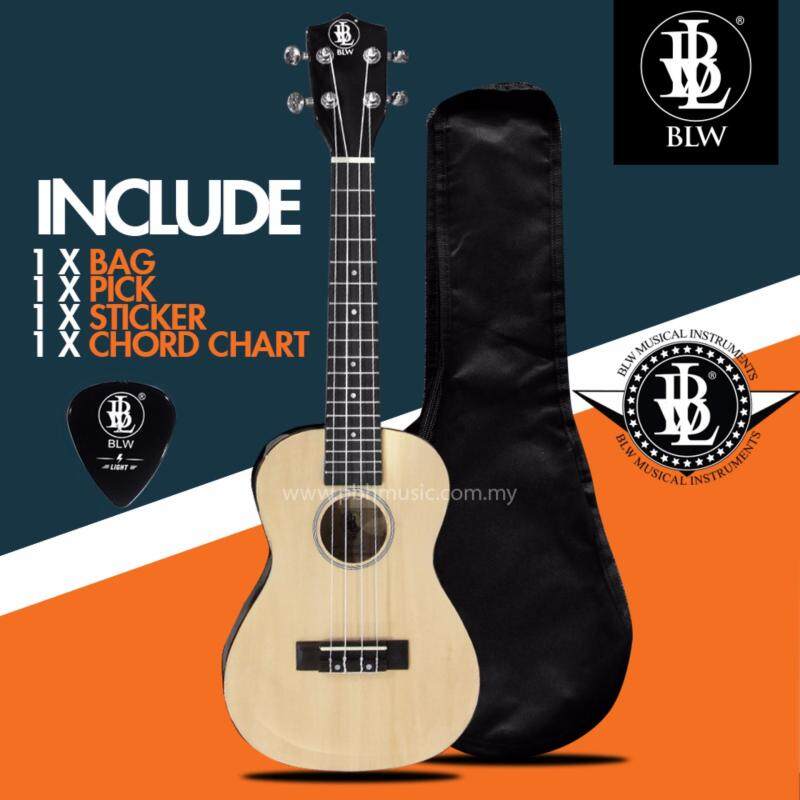 BLW 24 Inch 4 Nylon Strings Concert Ukulele Hawaii Guitar FREE Bag,
Chord Chart, Pick & Sticker (Beige) Malaysia