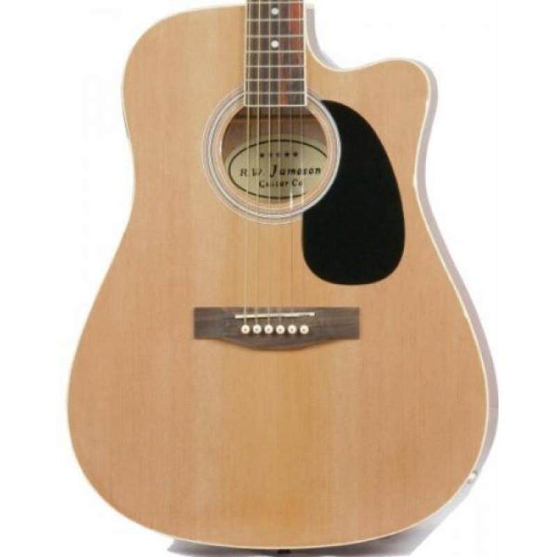Full Size Thinline Acoustic Electric Guitar with Gig Bag Case & Picks - Natural Finish Malaysia