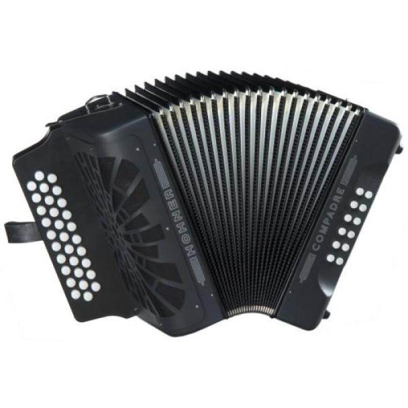 Hohner Compadre G/C/F 3-Row Diatonic Accordion - Black Malaysia