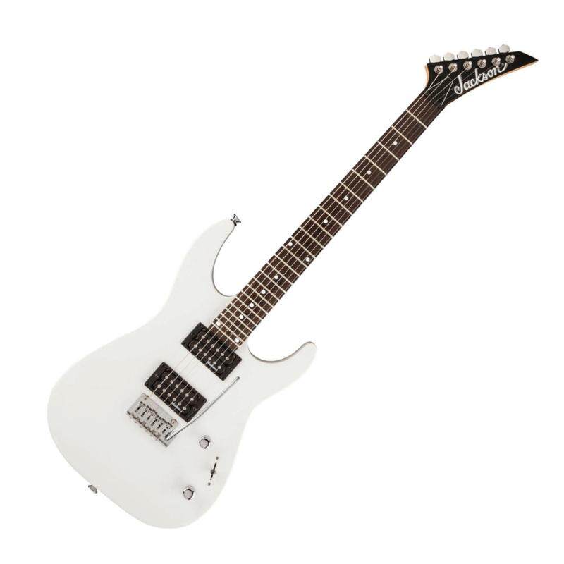 Jackson JS12 Dinky JS Series Electric Guitar, 24 Fret Rosewood FB with 2-Point Fulcrum Tremolo (Gloss White) Malaysia