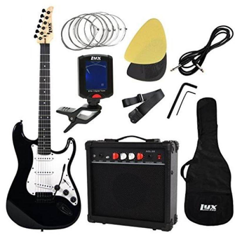 LyxPro Complete Beginner Starter kit Pack Full Size Electric Guitar with 20w Amp, Package Includes All Accessories, Digital Tuner, Strings, Picks, Tremolo Bar, Shoulder Strap, and Case Bag Malaysia