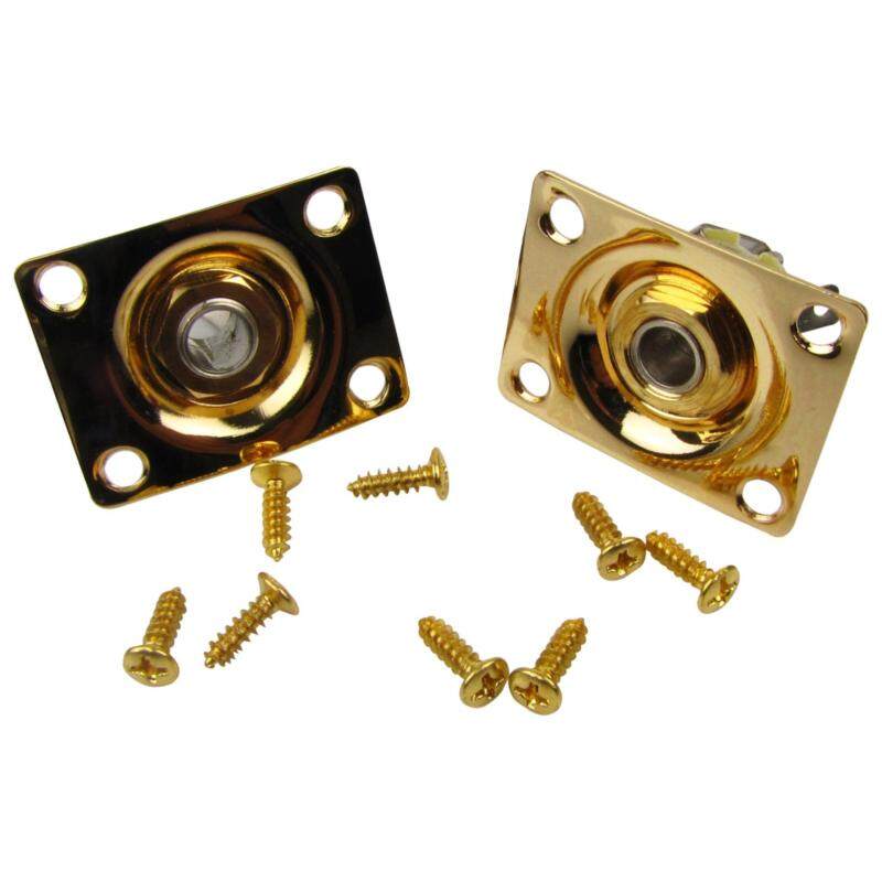 Musiclily Square Jack Output Plate Socket, Gold(Pack of 2) Malaysia
