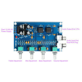 NE5532 Stereo Pre-amp Preamplifier Tone Board Audio 4 Channels Amplifier Board Mei 2018 - 3 NE5532 Stereo Pre-amp Preamplifier Tone Board Audio 4 Channels Amplifier Board - 3