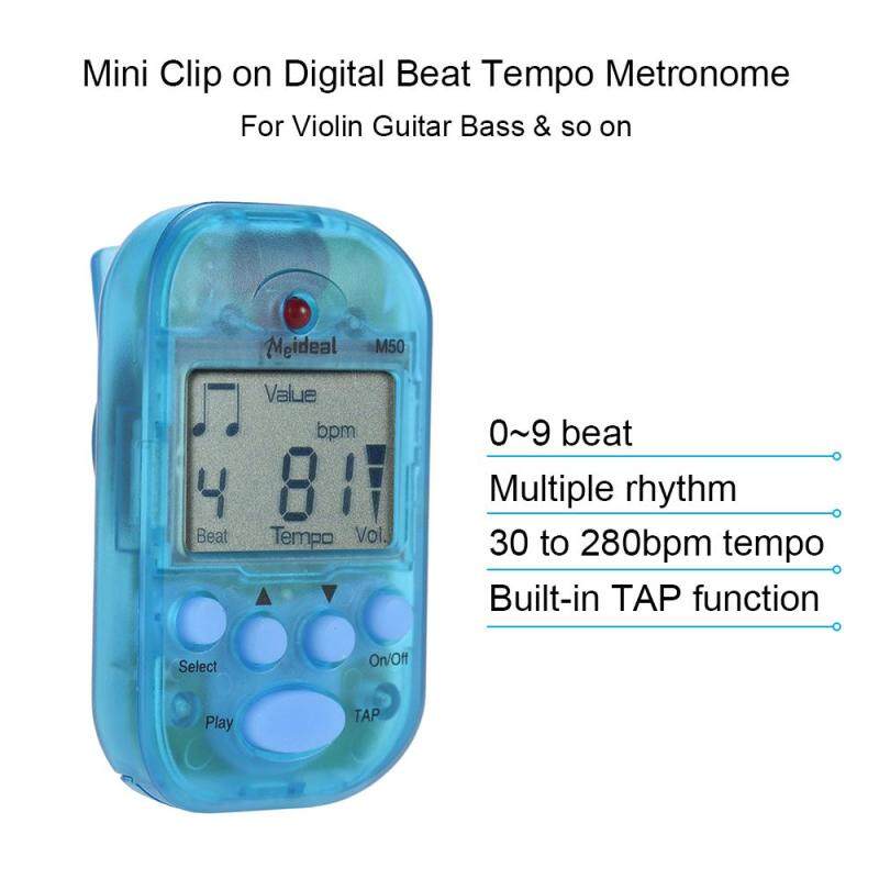Professional Clip on Digital Beat Tempo Metronome LCD Screen Lightweight & Mini for Violin Guitar Bass Musical Instrument Blue Malaysia