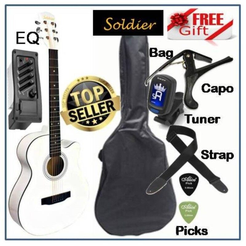 Soldier Standard Size 40 Inch Orchestra Cut-Away Acoustic Electric Guitar S4010EQ FREE Bag, Tuner, Capo, Strap & Picks Malaysia