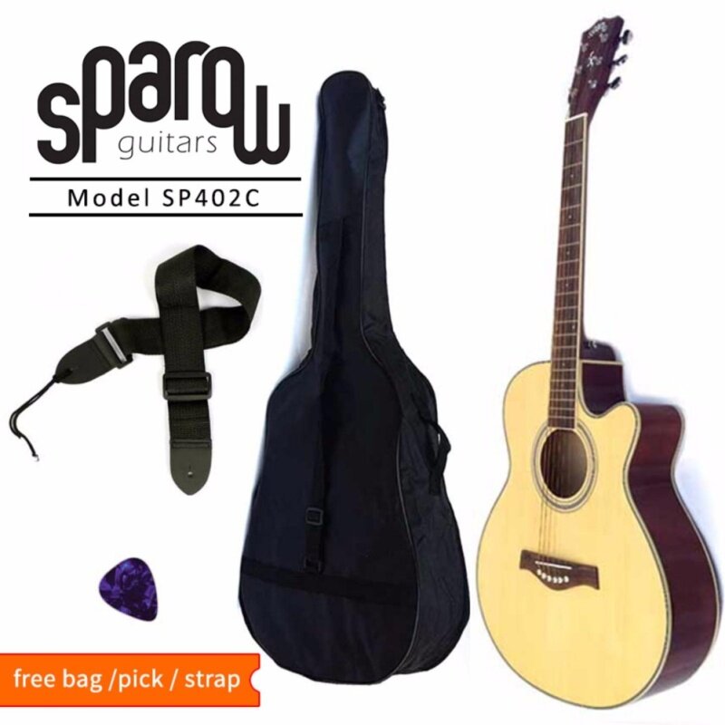 Sparow Acoustic 402c 40 Guitar Natural Colour (FOC Non-Padded Bag , strap & 1xPick) Malaysia