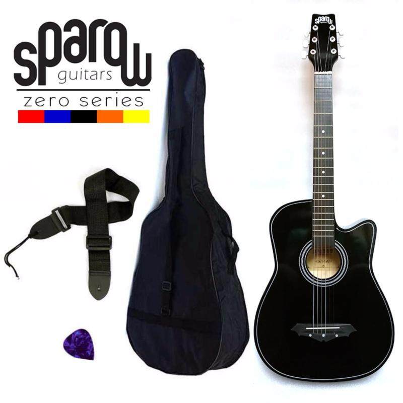 Sparow SPZero Beginners Acoustic Folk Cutaway Guitar 38 Inch (Black) Free Bag/Strap/Pick Malaysia