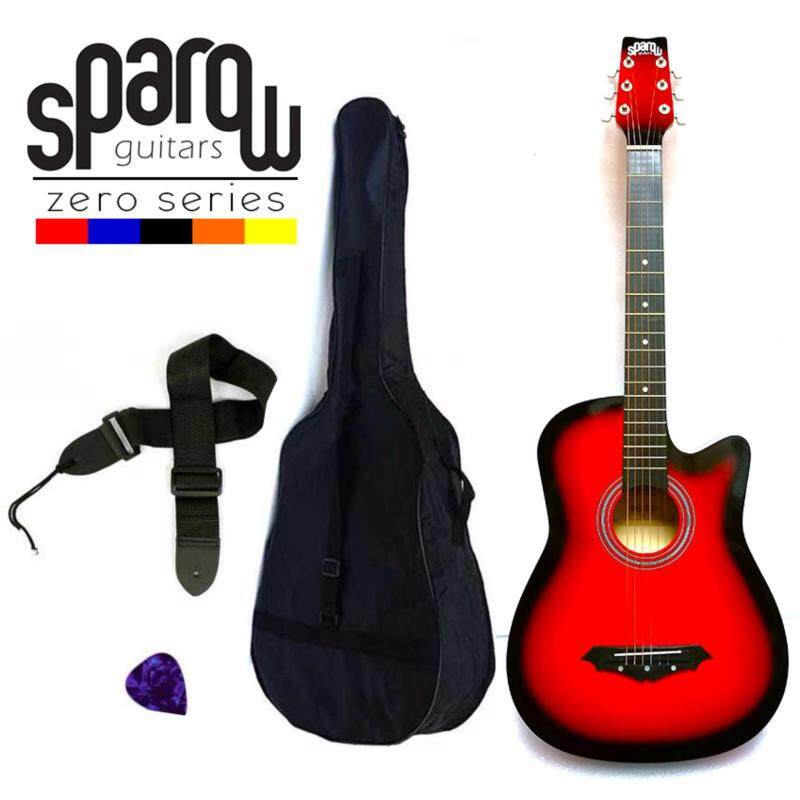 Sparow SPZero Beginners Acoustic Folk Cutaway Guitar 38 Inch (Redburst) Free Bag/Strap/Pick Malaysia