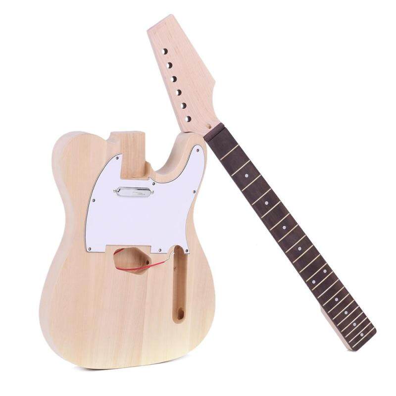 Tele Style Unfinished DIY Electric Guitar Kit Basswood Body Maple Neck Rosewood Fingerboard Malaysia