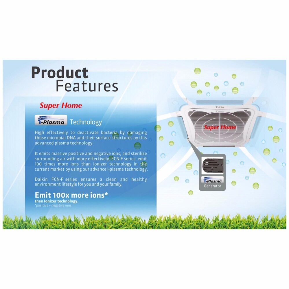 Tawaran Hebat Daikin 2 75hp Eco King Ceiling Cassette Type Air Daikin 2 75hp Eco King Ceiling Cassette Type Air Conditioner Fcn30fv1 Rn28cv1 R410a