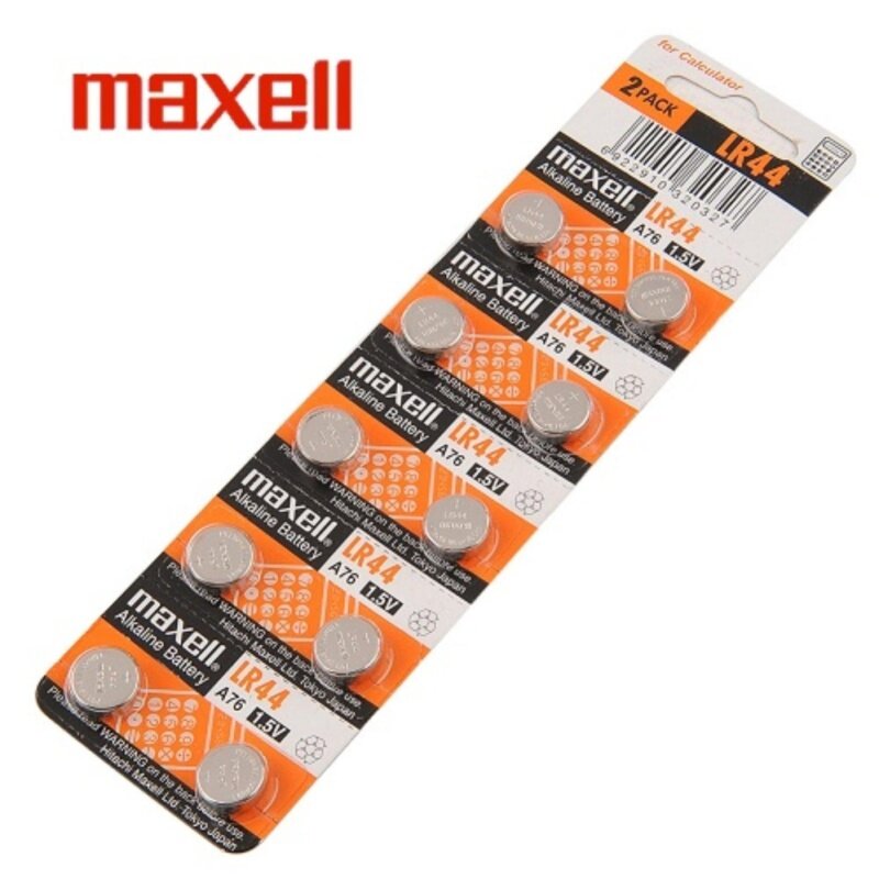 10PCS LR44 GENUINE Maxell Button Cell Alkaline Battery 1.5V Malaysia