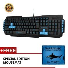 Alcatroz Xplorer M550 Multimedia Gaming Keyboard Free Mousemat (Blue) Malaysia