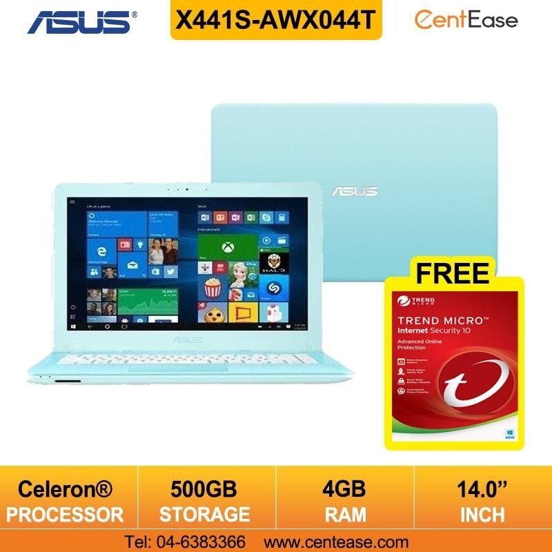 Asus X441S-AWX044T Laptop- 14Inch/ Celeron/ Blue (Free Internet
Security) Malaysia