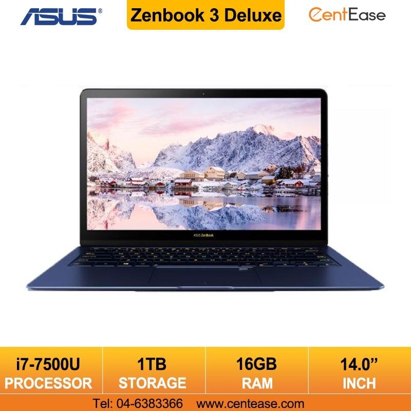 Asus Zenbook 3 Deluxe Laptop 14 inch i7 W10 16GB 1TB
(UX490U-ABE049T) Blue Malaysia