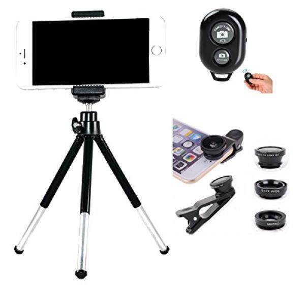 Cell Phone Camera Kit. Cell Phone Tripod. Bluetooth Remote Shutter and Universal 3 - 1 Cell Phone Camera Lens Kit with Fisheye. Wide Angle and Macro Lenses for iPhone and Samsung - intl