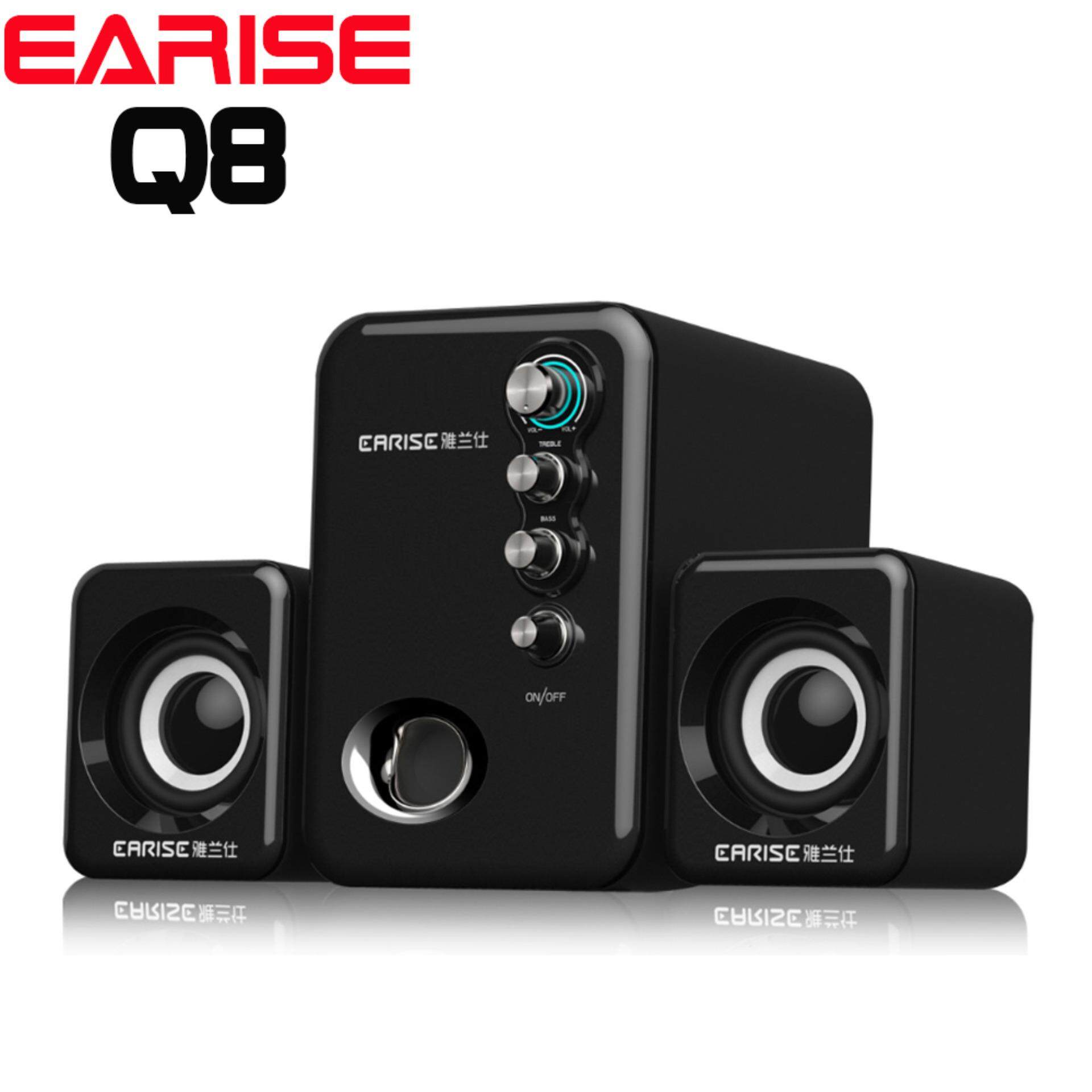 EARISE Q8 3D Stereo Sound Surround 2.1 Subwoofer With USB Powered Speaker For PC/Laptop Malaysia