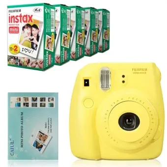 Fujifilm Instax Mini 8 Instant Camera (Yellow) + Fuji White Edge
Instant 100 Film + Hanging Wall Album
