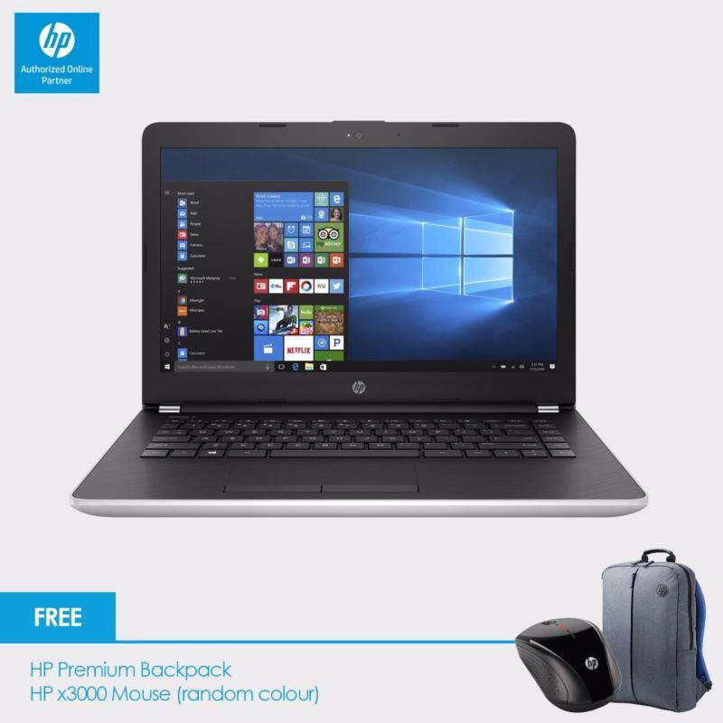 HP 14-bs538TU Laptop (Celeron N3060, 4GBD3, 500GB, 14.0, Win10) - Natural Silver + HP Backpack n x3000 Wireless Mouse Malaysia