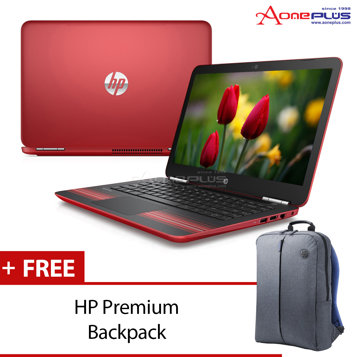 HP Pavilion 15-AU091TX (X4G12PA#UUF) Red + HP Premium Backpack Malaysia