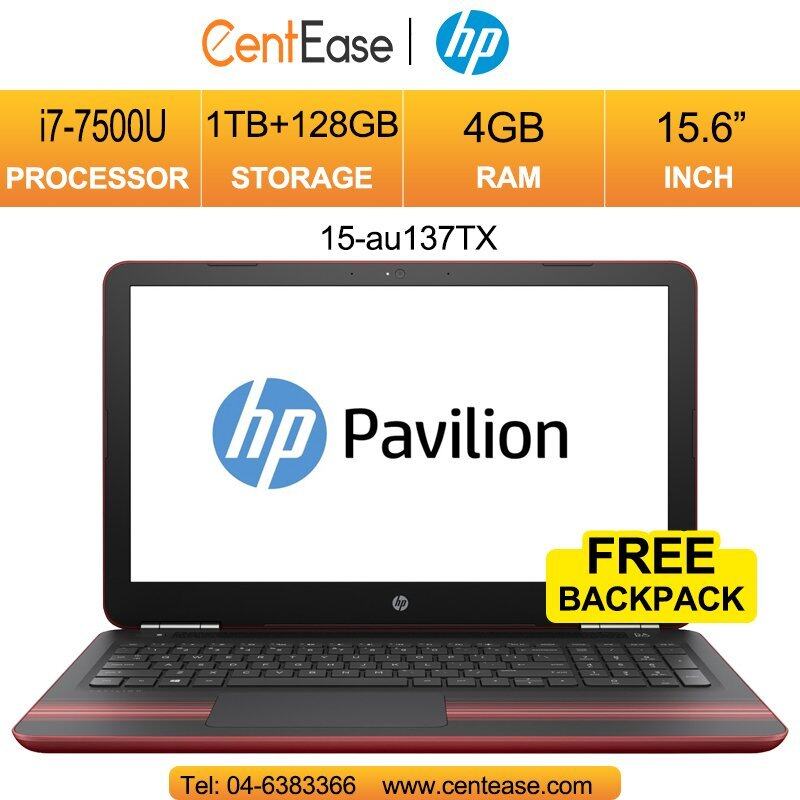 HP Pavilion 15-au137TX Laptop- 15.6Inch/ i7-7500U/ 4GB/ 1TB+128GB/
W10 Malaysia