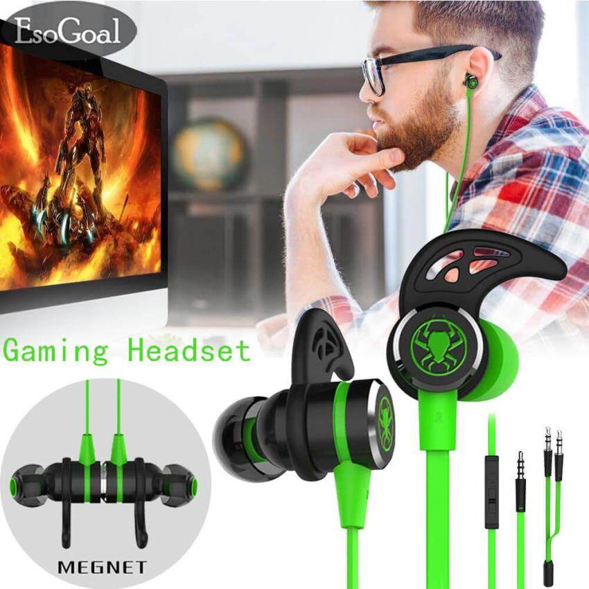 Jvgood Berkabel Magnet Earphone Kebisingan Cancelling Game Bas Stereo Headphone dengan Mikrofon, 3.5 Mm HIFI Earbuds dengan Kabel Ekstensi dan Buah Adaptor untuk Buah, Laptop dan Handphone-Internasional