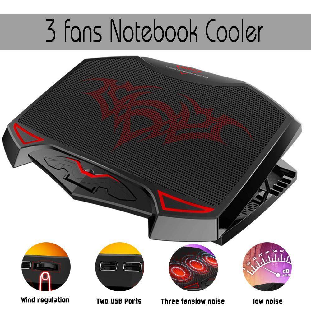 leegoal Three Ultra-quiet Fan With Adjustable 14-inch 15-inch
Laptop Cooling Bracket Cooler Stand With LED Light(Black) Malaysia