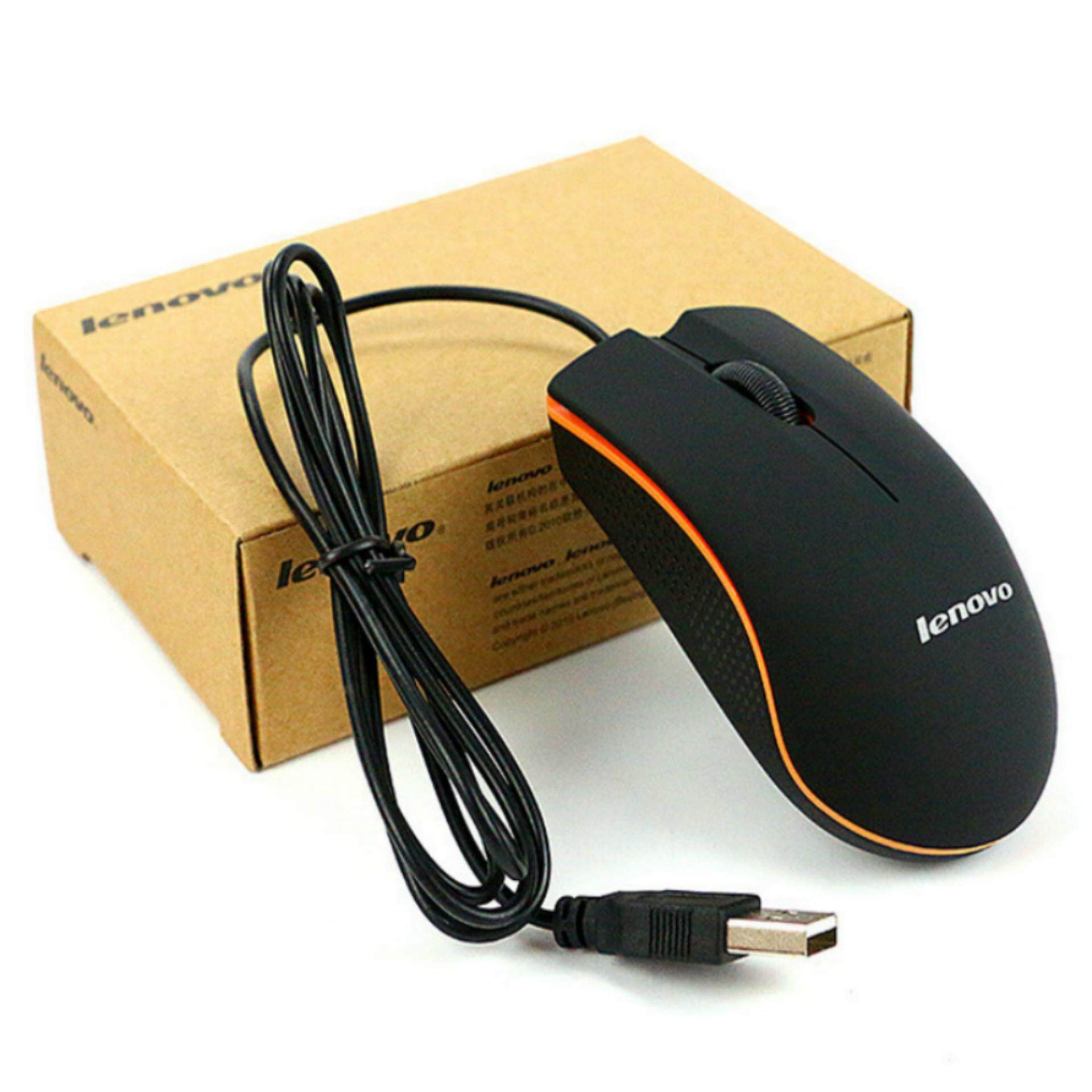 Lenovo Computer Universal wired Mini mouse( New stock)USB notebook desktop office home mouse ( Black ) Malaysia