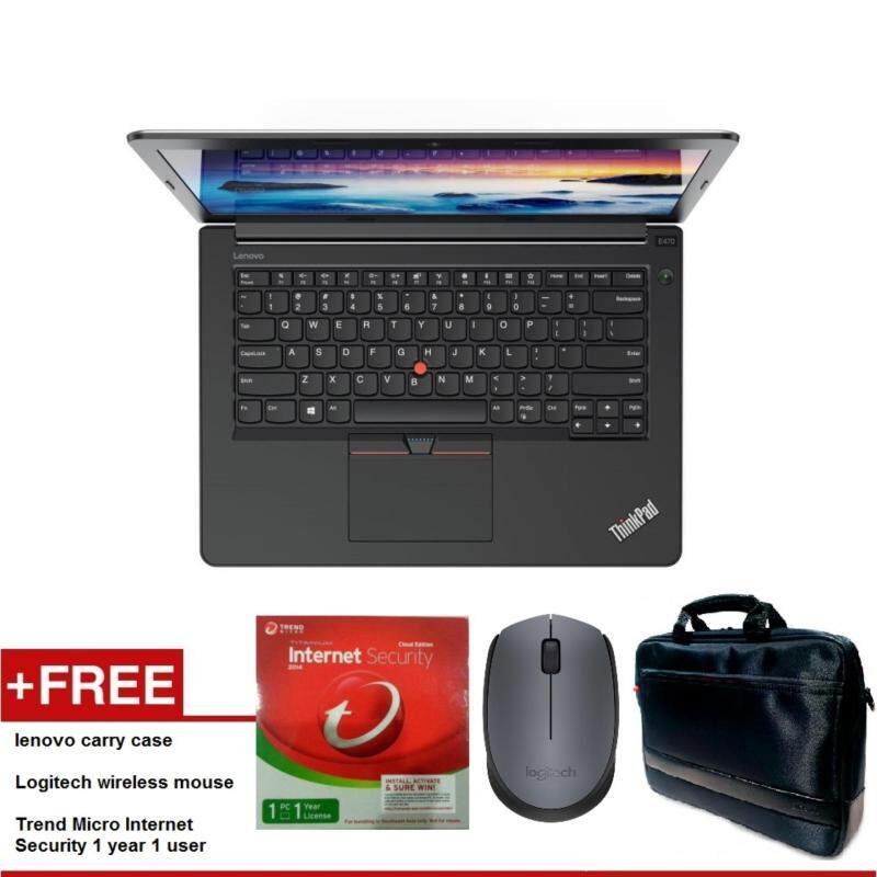 LENOVO THINKPAD E470 I5-7200U 14 FULL-HD NOTEBOOK 20H1A07HMY FREE LENOVO CARRY CASE + LOGITECH WIRELESS MOUSE + TREND MICRO INTERNET SECURITY 1 YEAR 1 USER Malaysia
